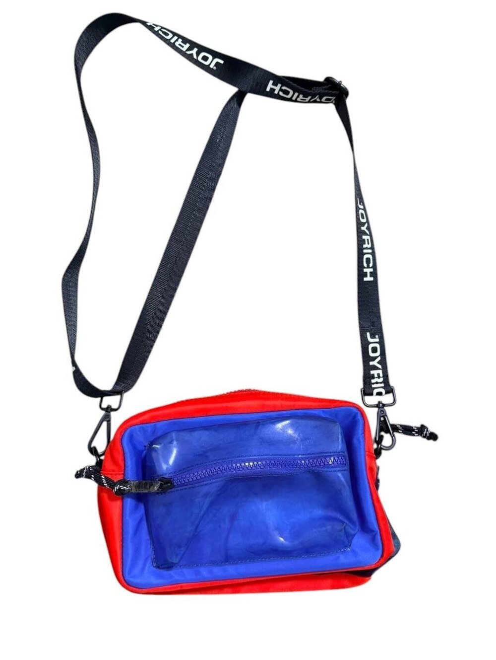 Joyrich Red Blue Colorblock Crossbody Bag Logo Strap
